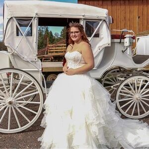 Oleg Cassini Ivory Champagne Gown